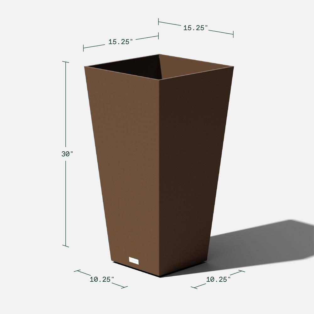 Veradek Midland 30 in. Espresso Plastic Tall Square Planter MV32E