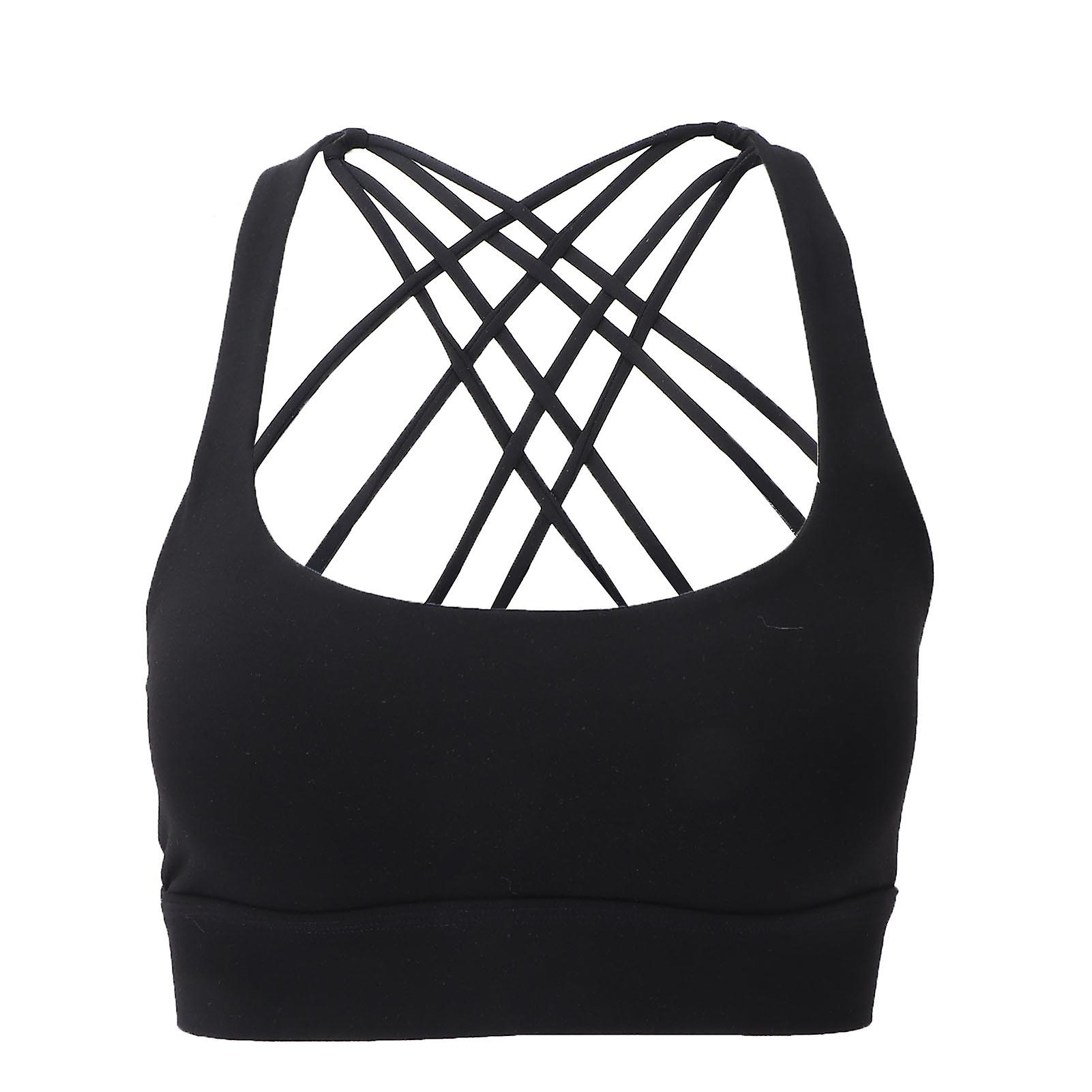 Women Crisscross Sports Bra Simple Stylish Girls Strappy Yoga Bra For Fitness Running4 (70abc)