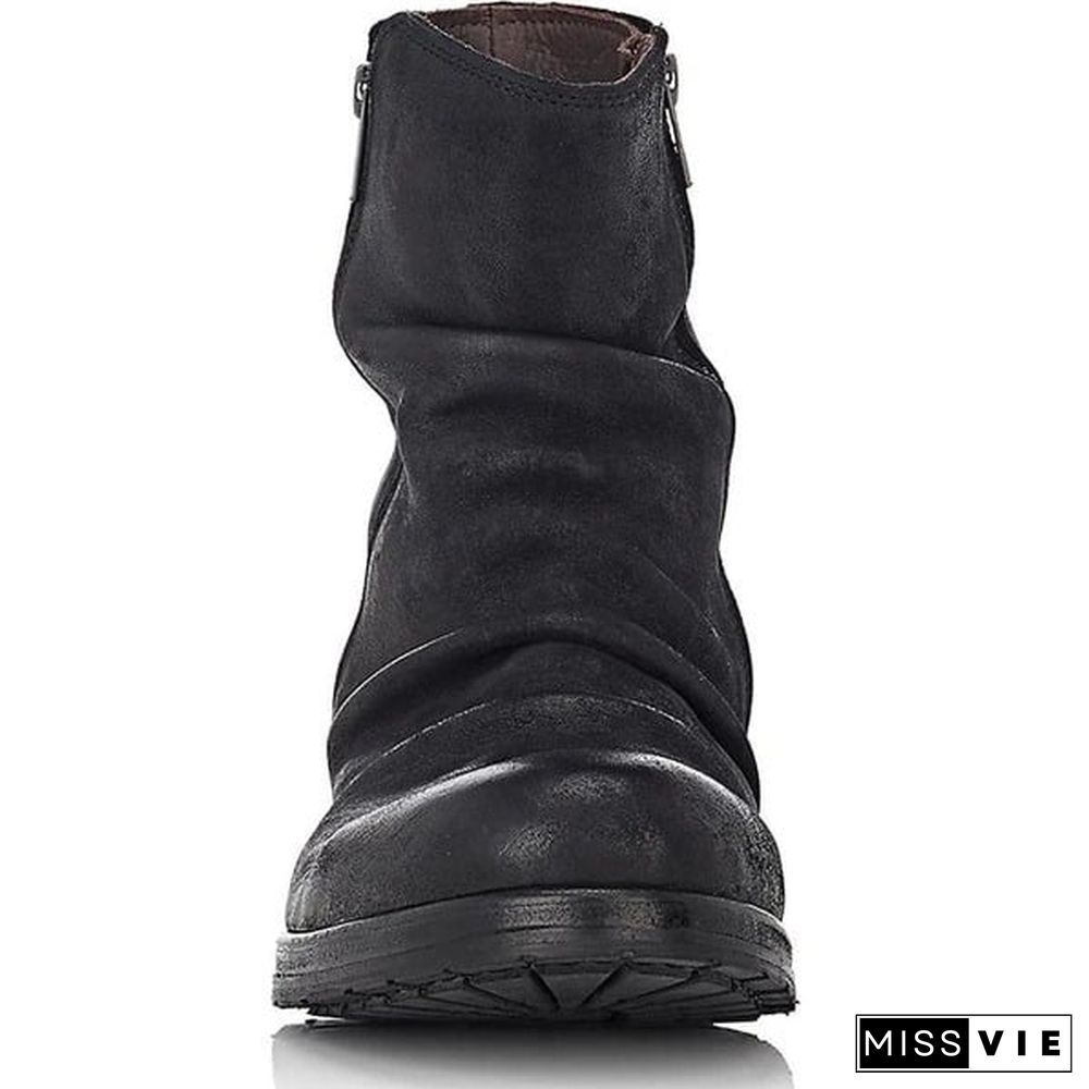 Zipper High Top Ankle Boots