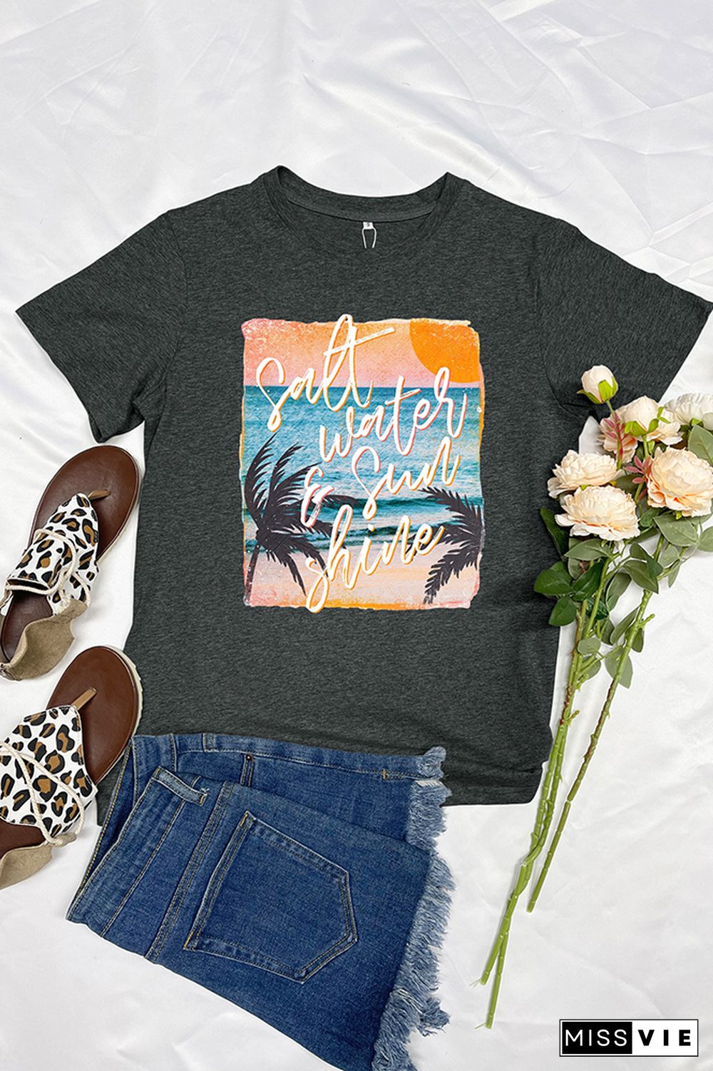 Salt Water & Sunshine Retro Graphic Tee Wholesale