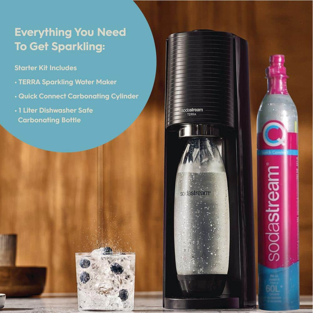 SodaStream Terra Black Soda Machine and Sparkling Water Maker Kit