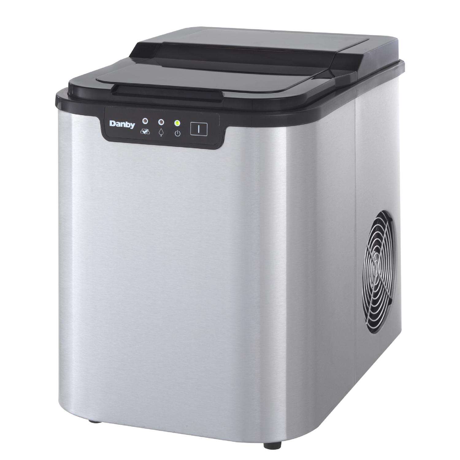 Danby 2 lb Black/Silver Stainless Steel Ice Maker 120 W