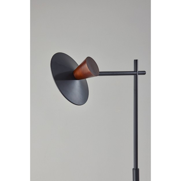 Elmore Floor Lamp With Smart Switch Black includes Led Light Bulb Adesso