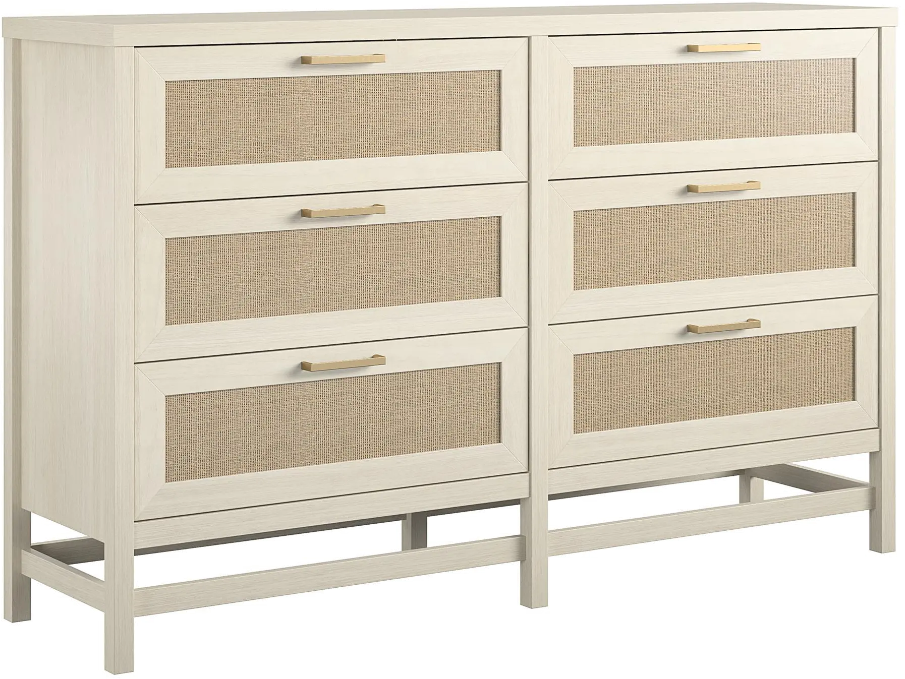 Lennon Ivory Oak Six Drawer Dresser