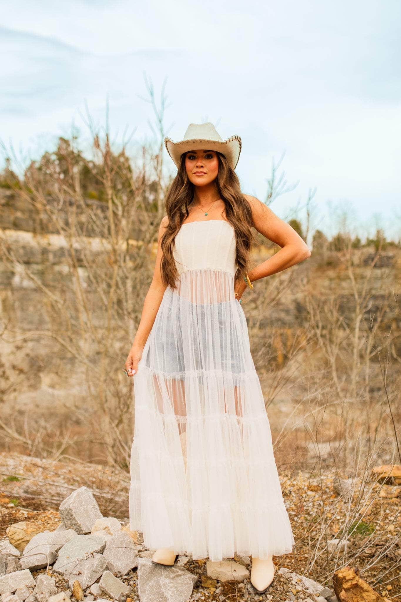 Corset Tulle Maxi Top