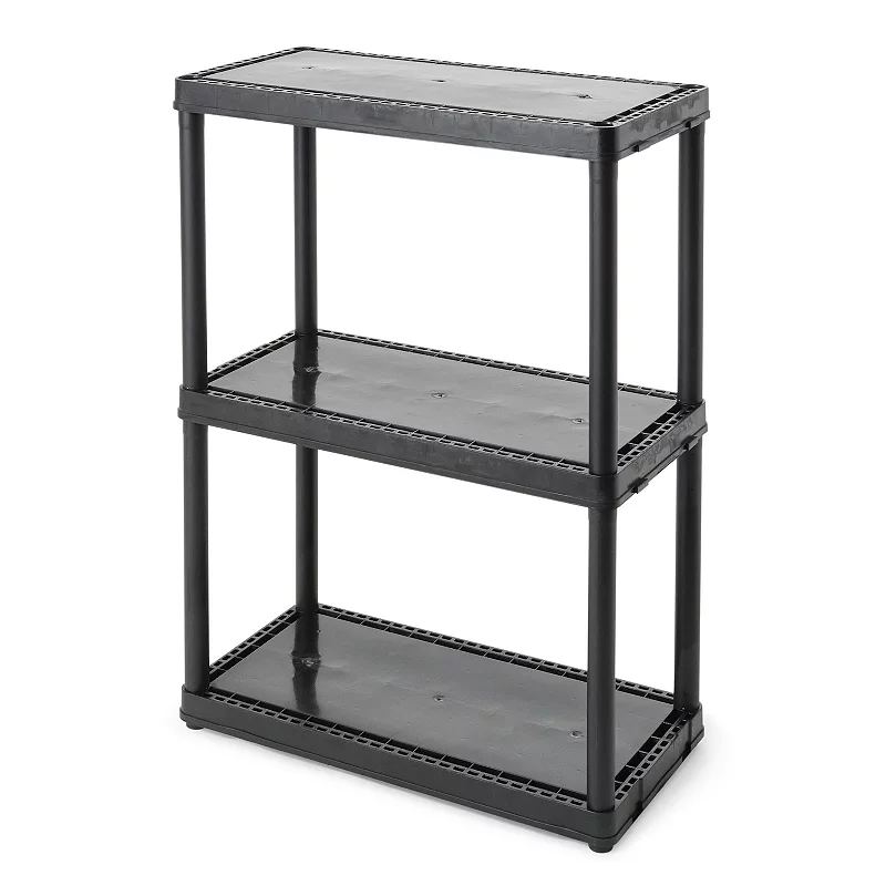 Gracious Living Light Duty Solid 12x24x33 Inch Storage Shelving Unit， 3 Shelf (2 Pack)