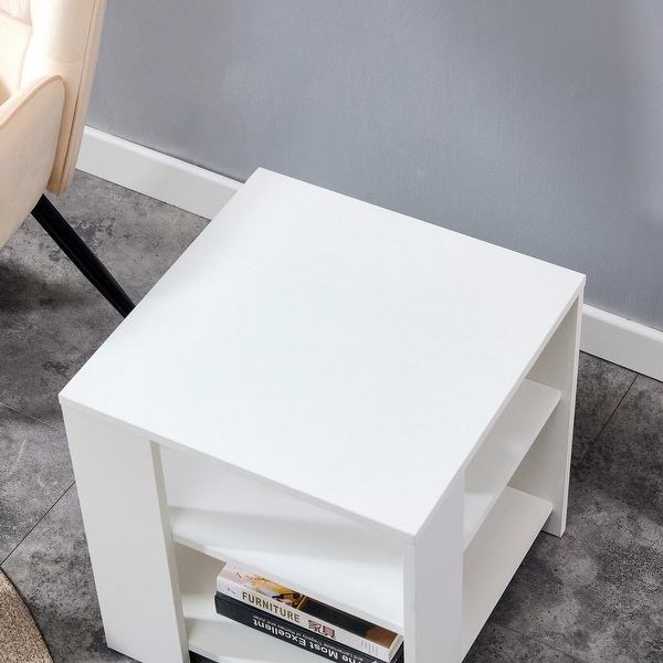 Square Side Table， 3-tier End Table