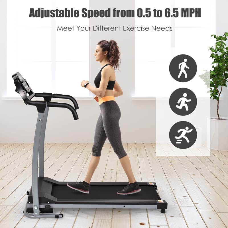 Electric Folding Treadmill, Fitness Compact Running Machine with 12 Preset Programs LCD Monitor