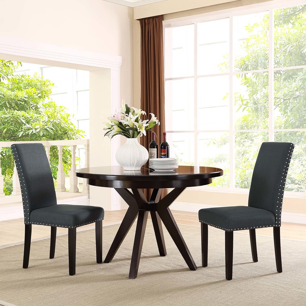 Parcel Dining Side Chair Fabric Set of 2  Gray   Transitional   Dining Chairs   by Beyond Design  ampMore  Houzz