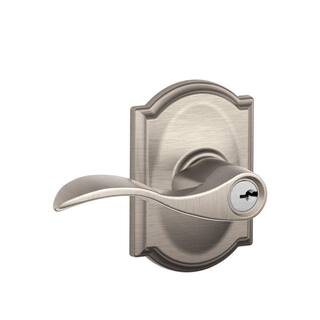 Schlage Accent Satin Nickel Keyed Entry Door Handle with Camelot Trim F51 V ACC 619 CAM