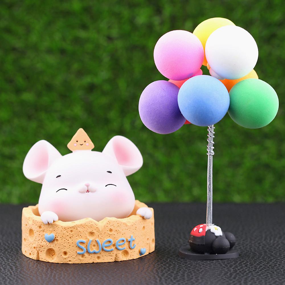 Cute Shaking Head Mouse Ornament Resin Cartoon Nodding Decoration Creative Cake Sweetheart Mouse Decoration For Car Bedroom Living Room Desk Office St