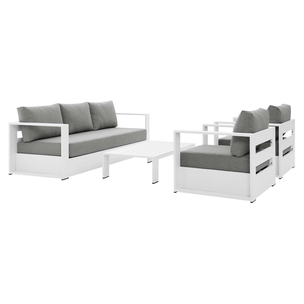 Tahoe Outdoor Aluminum 4 piece Conversation Set with Coffee Table