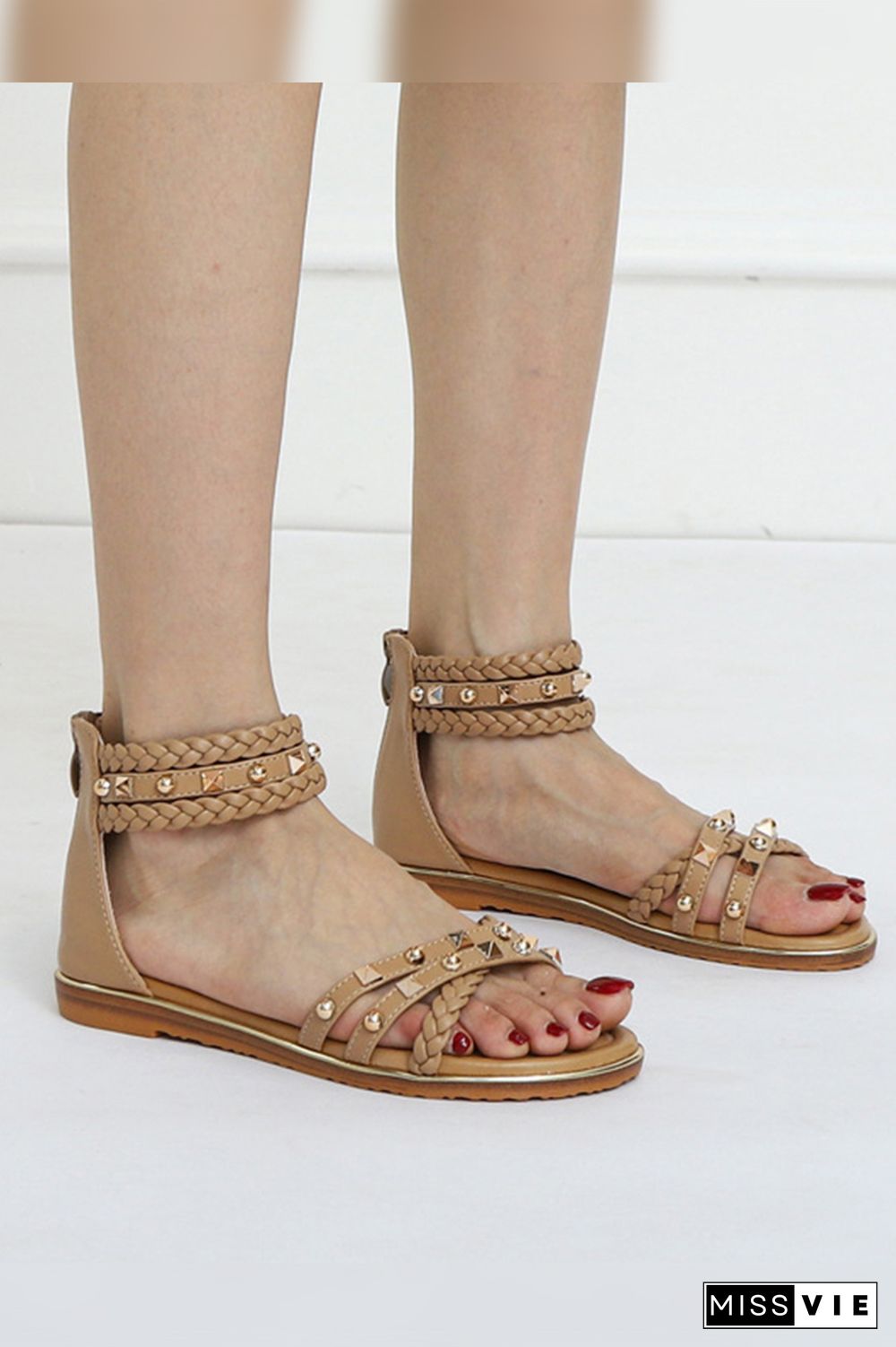 Rivet Boho Open Toe Flat Sandals Wholesale