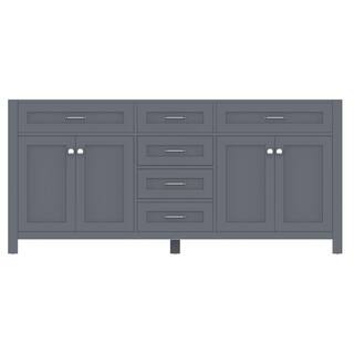 Alya Bath Norwalk 71 in. W x 21.5 in. D x 33.45 in. H Bath Vanity Cabinet without Top in Gray HE-101-72D-G