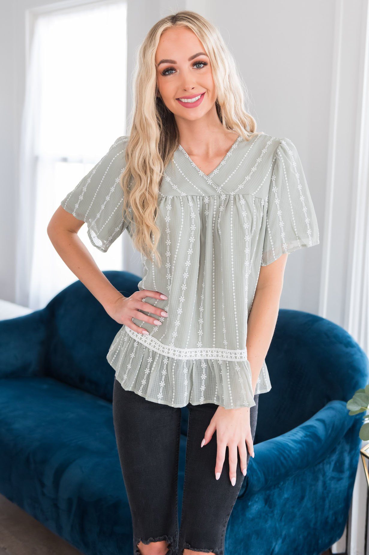 Tea Time Modest Blouse