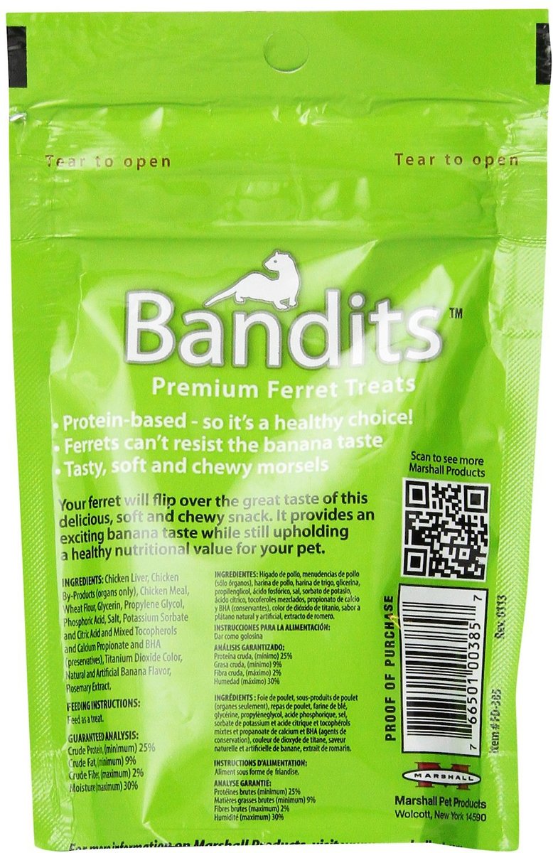 Marshall Bandits Premium Banana Flavor Ferret Treats