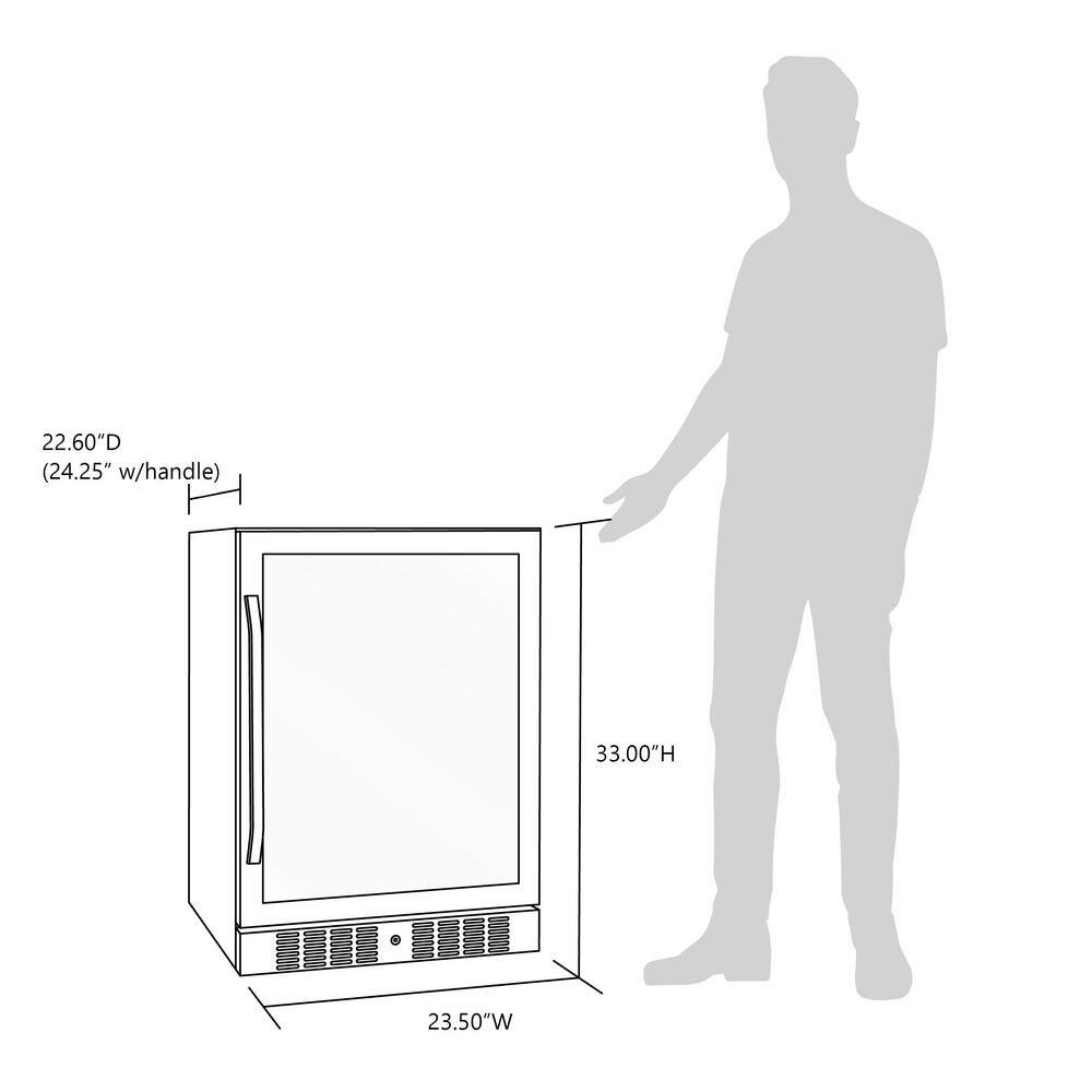 NewAir 24 in. 177 Can Capacity Built-in or Freestanding Beverage Refrigerator and Cooler NBC177SS00