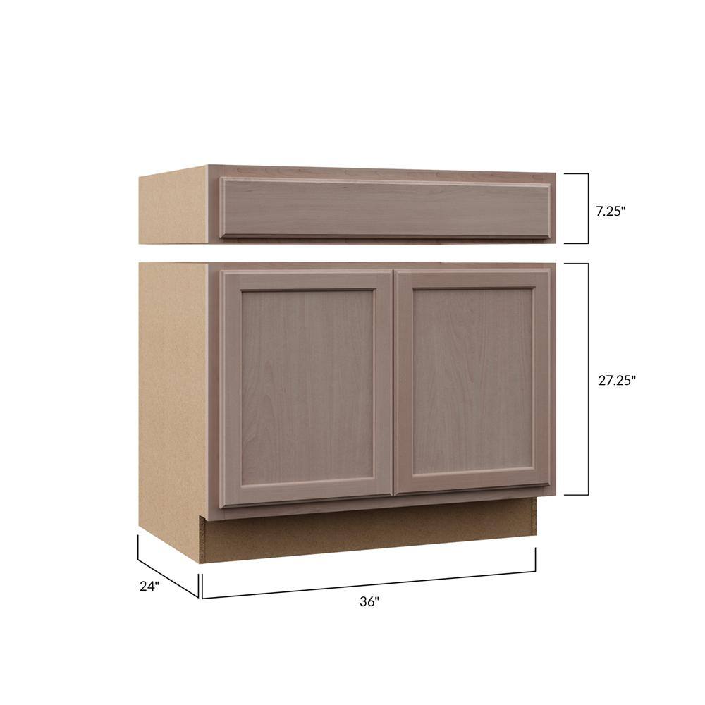 Hampton Assembled 36x34.5x24 in. Accessible Sink Base Kitchen Cabinet in Unfinished Beech KSBA36-UF