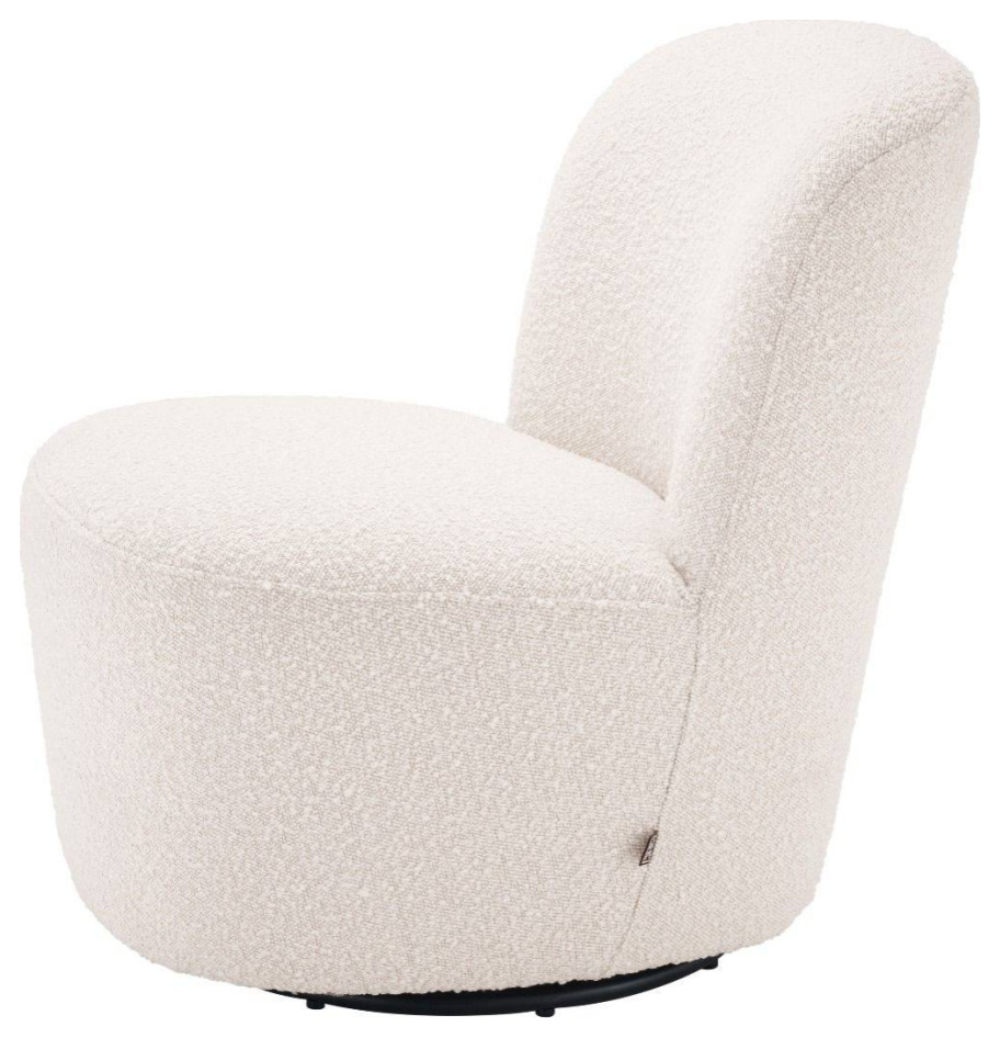 White Domed Back Swivel Chair  Eichholtz Doria   Transitional   Armchairs And Accent Chairs   by Oroa   Distinctive Furniture  Houzz