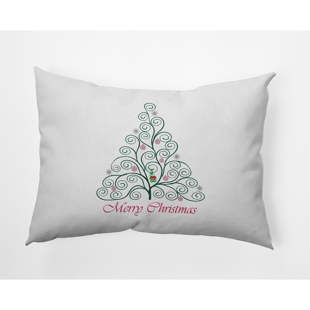 Decorated Filigree Tree Indoor/Outdoor Throw Pillow