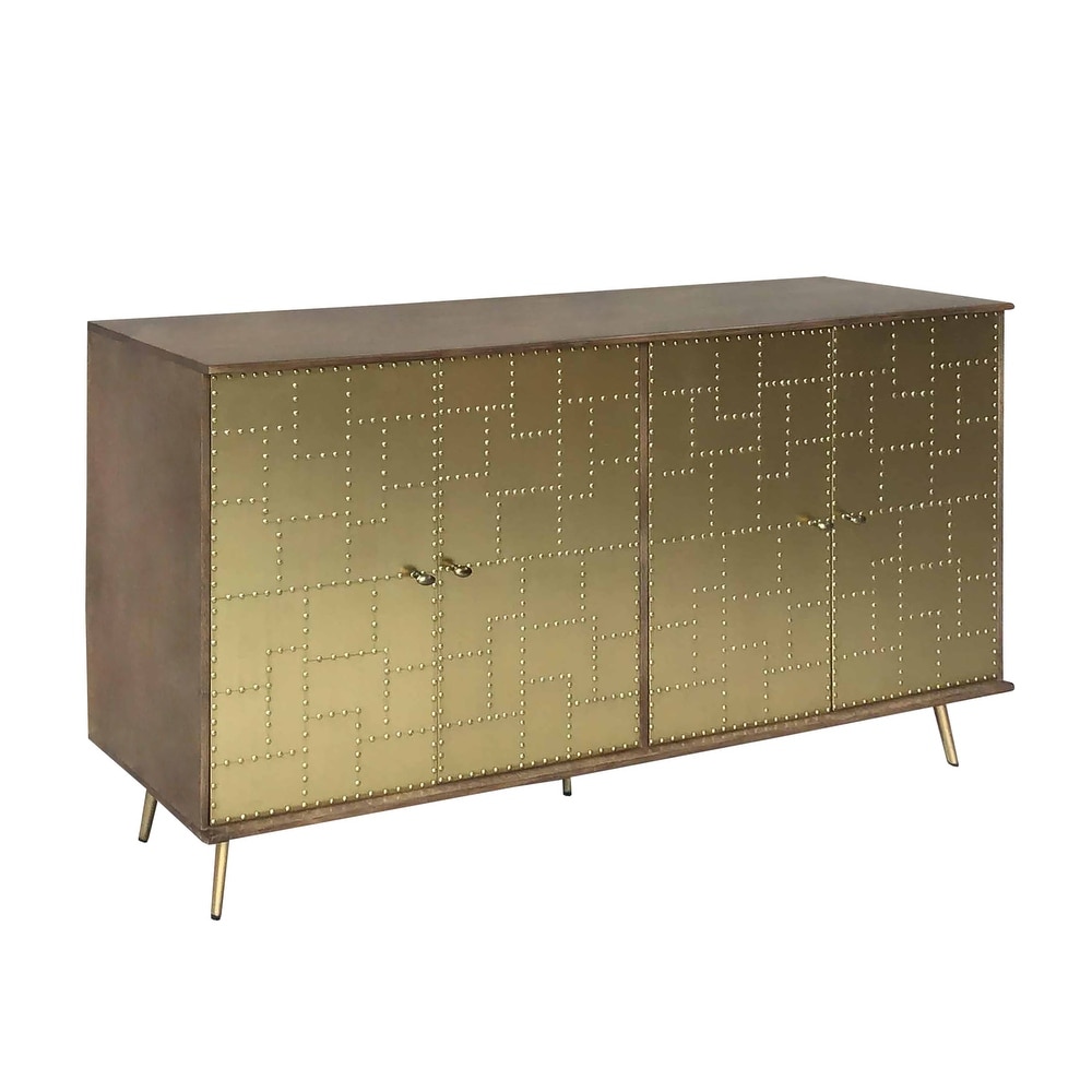 Elk Home Sender Gold Finish Metal 72 Inch Wide Credenza