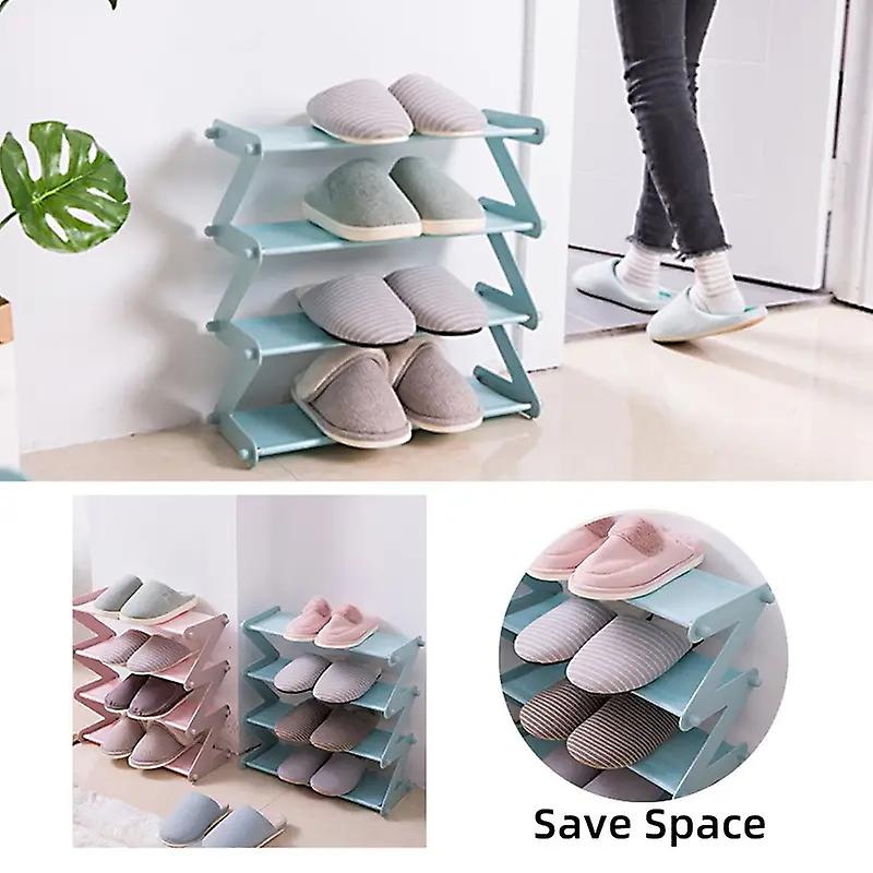 Stackablel Shoe Rack 4-Tier Shoe Organizer for Entryway Hallway and Closet Storage