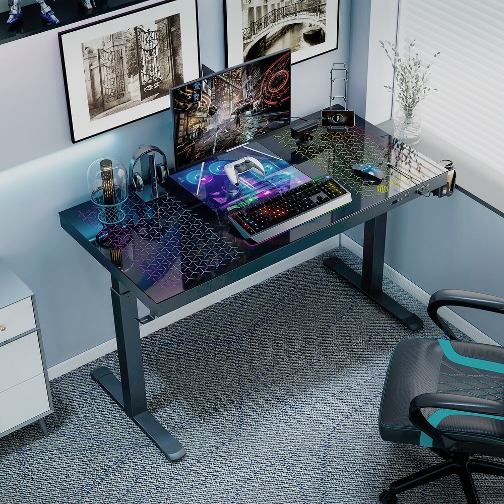 Eureka Ergonomic RGB Gaming Desk Built in PC Case  55\