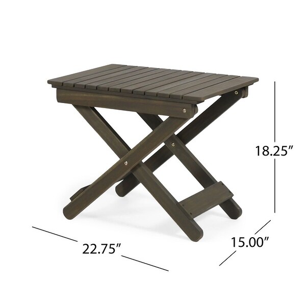 23 in. W x 18 in. H Foldable Outdoor Folding Acacia Wooden Side Table