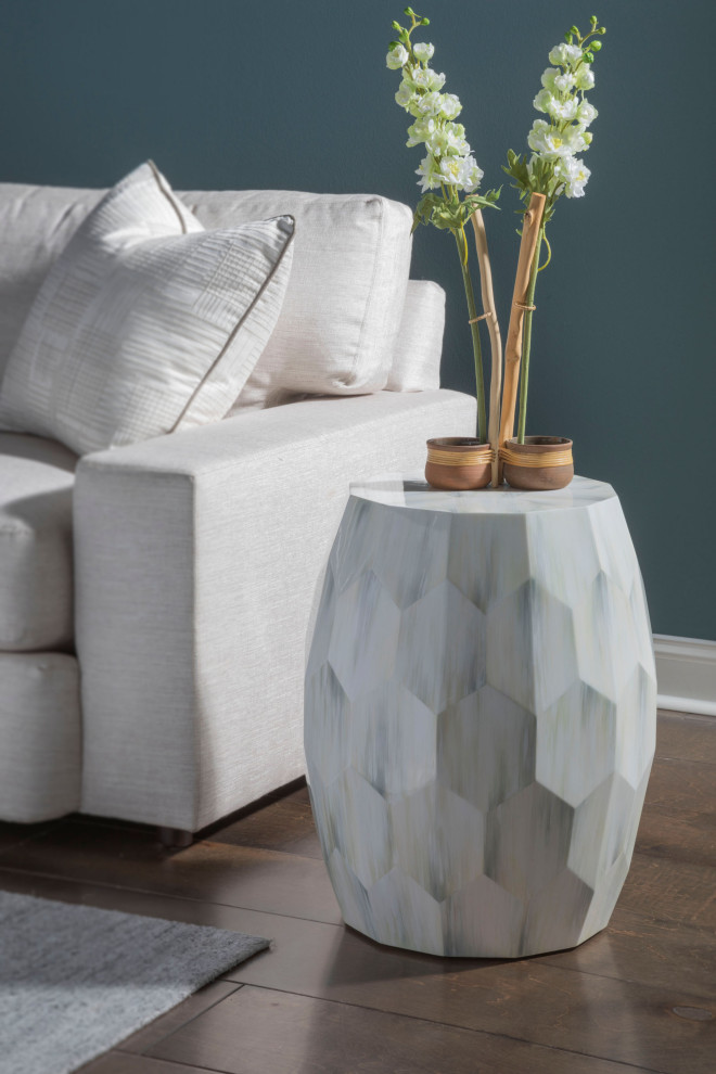 Bello Faceted Drum Table   Contemporary   Side Tables And End Tables   by Lexington Home Brands  Houzz