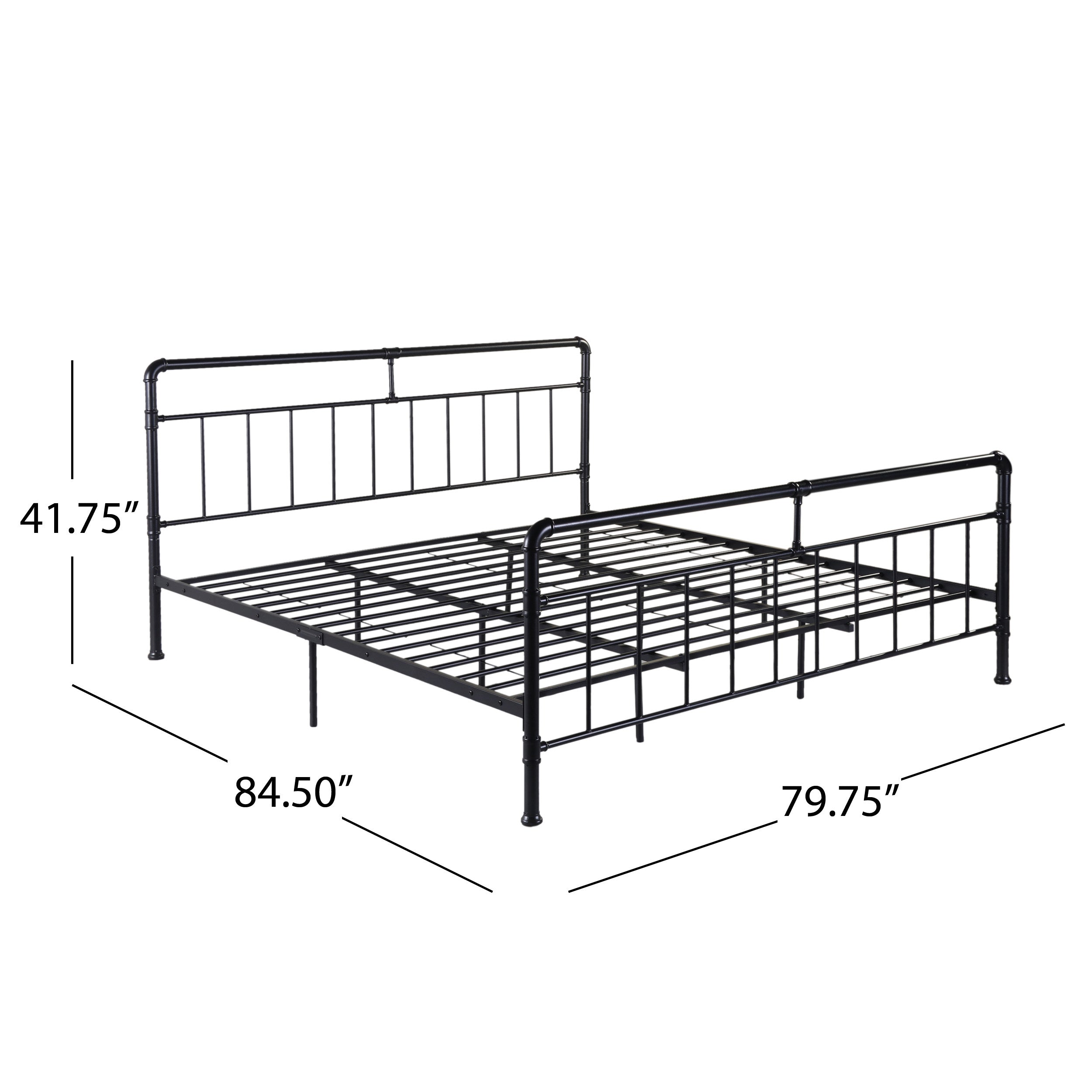 Sally King-Size Iron Bed Frame, Minimal, Industrial