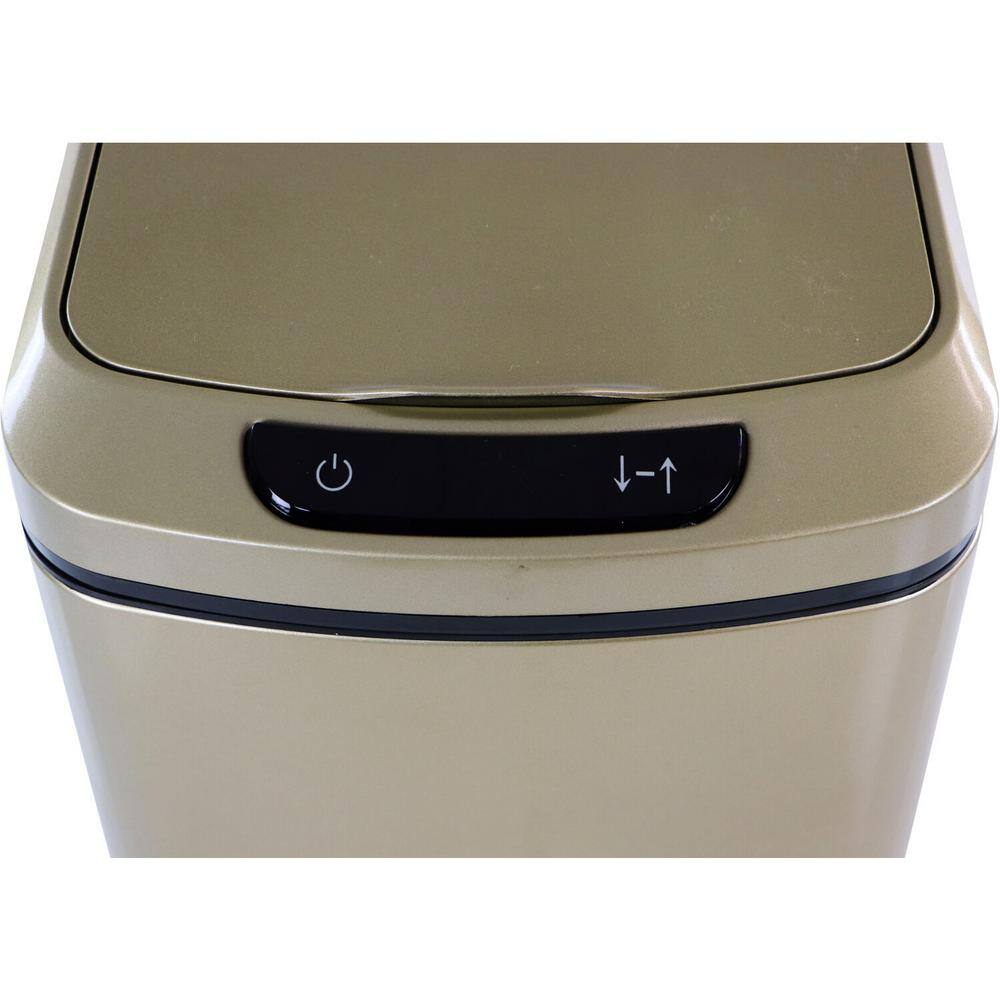 Hanover 3.2 Gal. Gold Metal Household Trash Can with Sensor Lid HTRASH12L-2