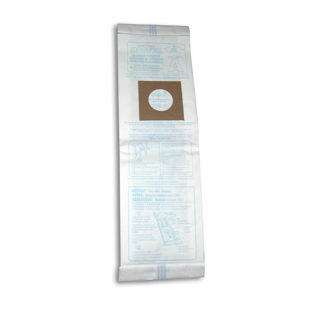 HOOVER Type A Allergen Vacuum Bag 3-Pack ; 4010100A