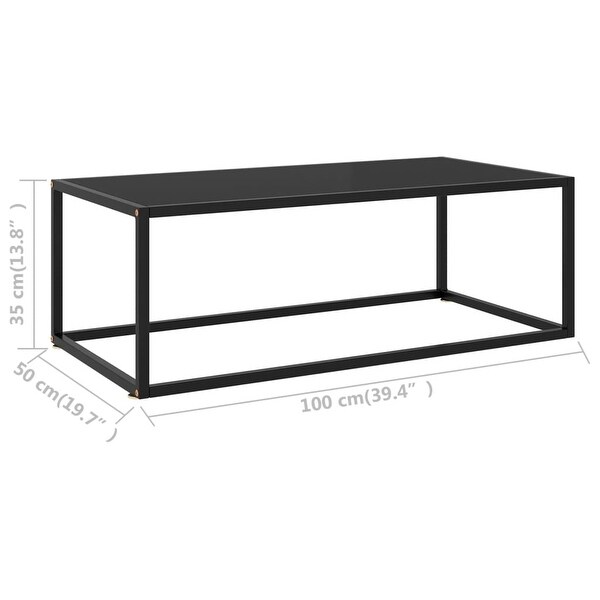 vidaXL Coffee Table Black with Black Glass 39.4