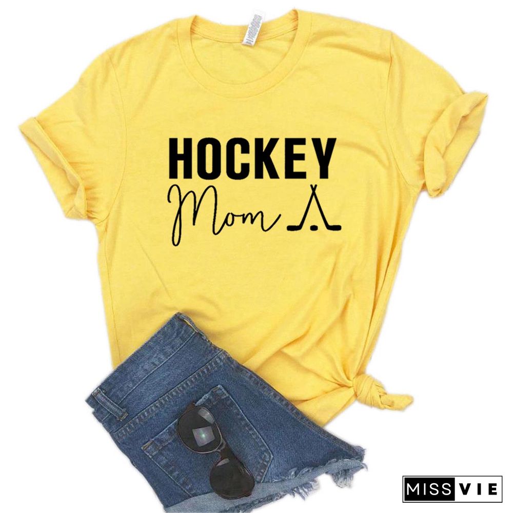 Hockey Mom Print Women Tshirts Cotton Casual FunnyT Shirt For Lady Yong Top Tee Hipster 6 Color NA-816