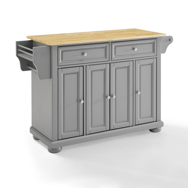 Alexandria Wood Top Kitchen Island/Cart