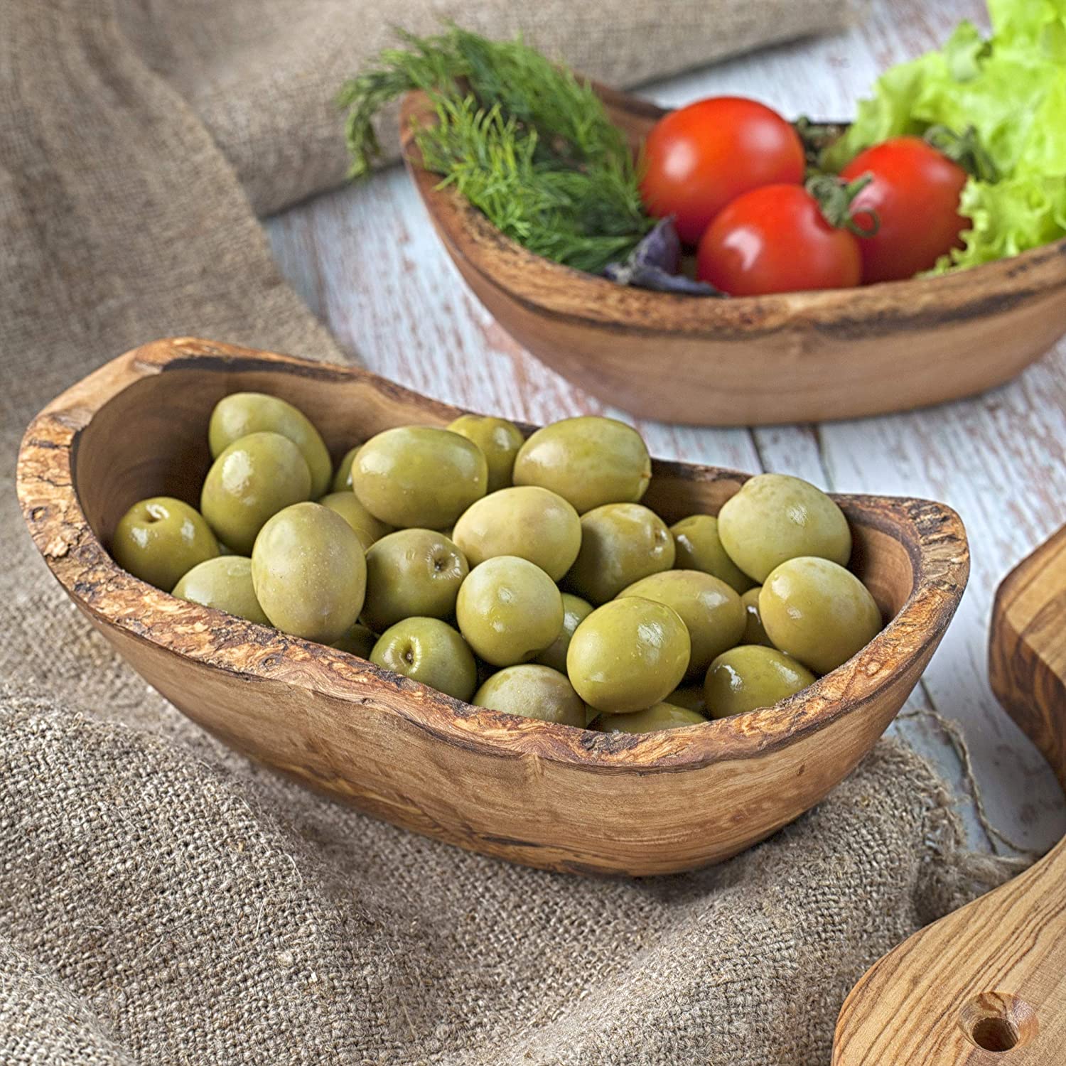 Wood Handmade Decorative Bowl 7- Set of 2 -  100% Natural Wooden Serving Bowls for Fruit and Snacks