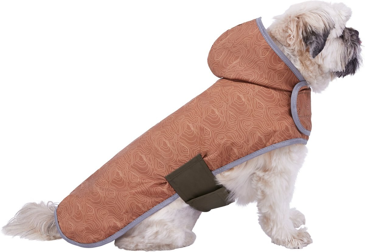 Frisco Olive Reversible Packable Dog Raincoat