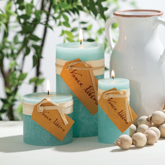 Sea Foam Timber Pillar Candles Kit Set Of 3