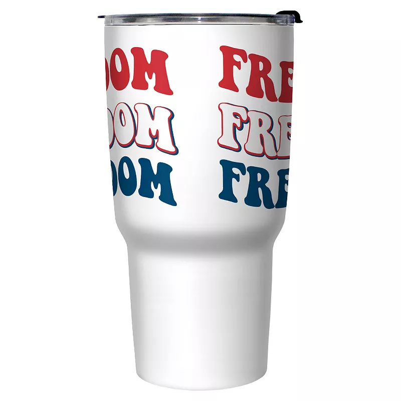 Freedom 70's Style Typography 27-oz. Stainless Steel Travel Mug