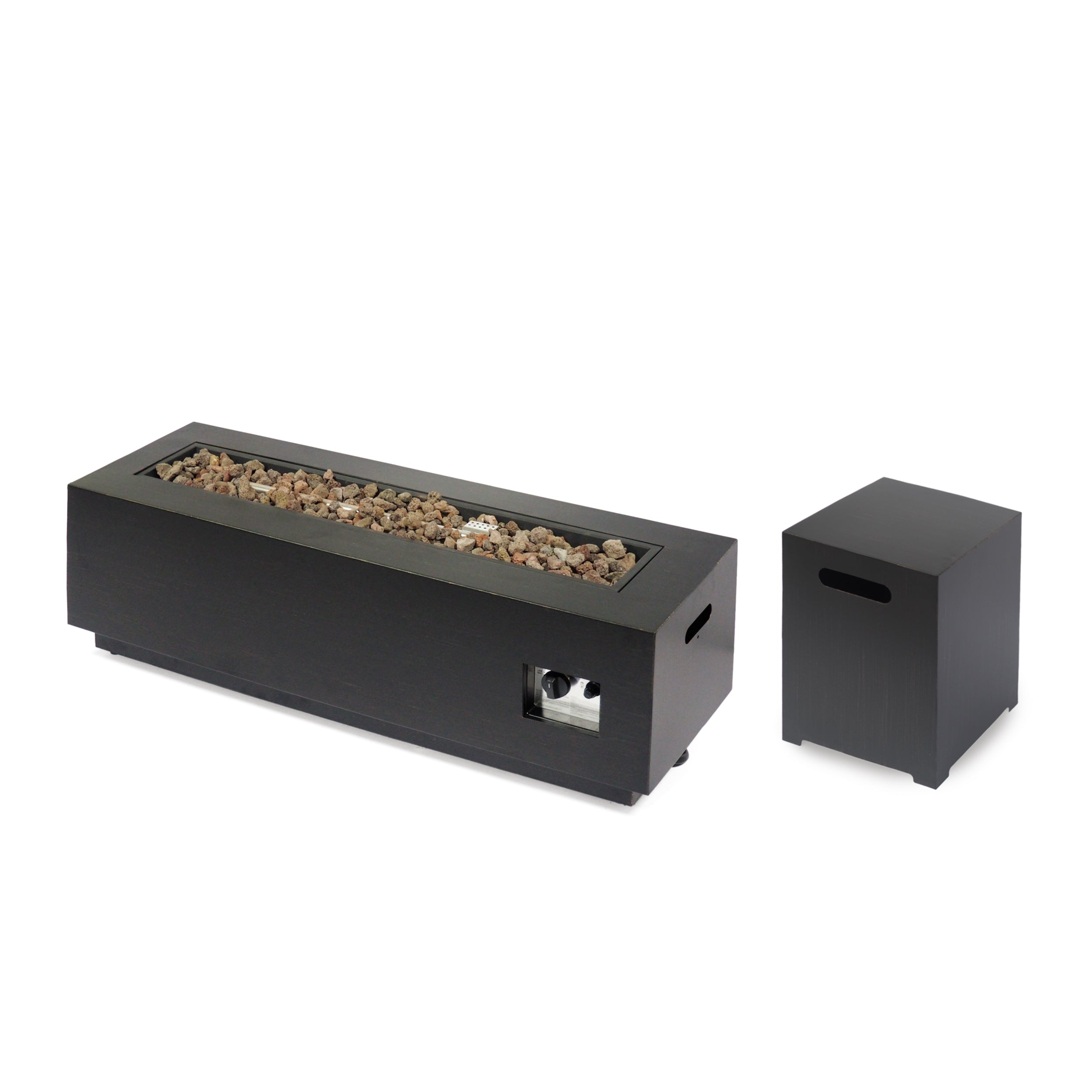 Jefferson Outdoor Rectangular Fire Pit with Tank Holder