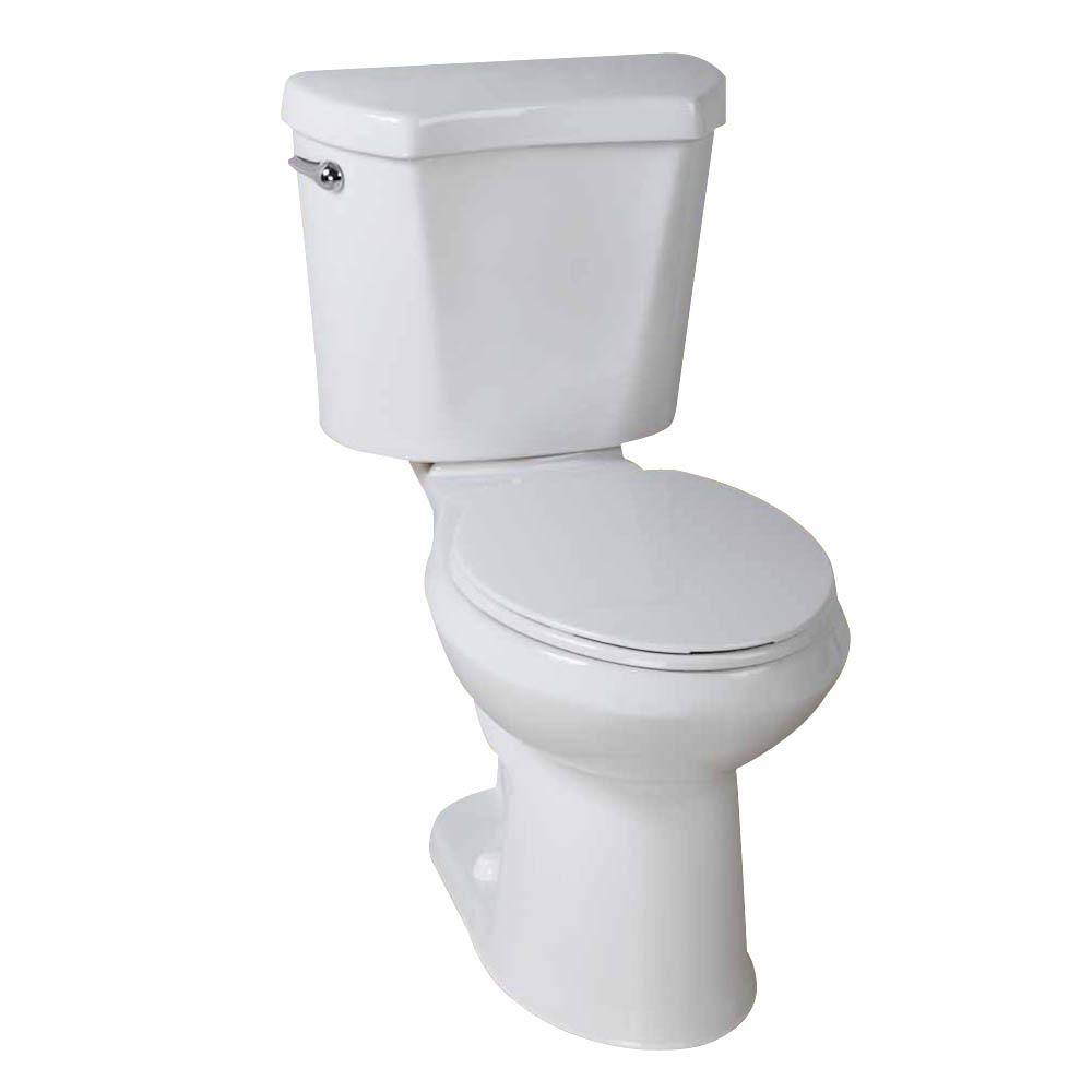 Glacier Bay 10 in. Rough-In 2-piece 1.28 GPF Single Flush Round Front Toilet in White Seat Included N2428R-10