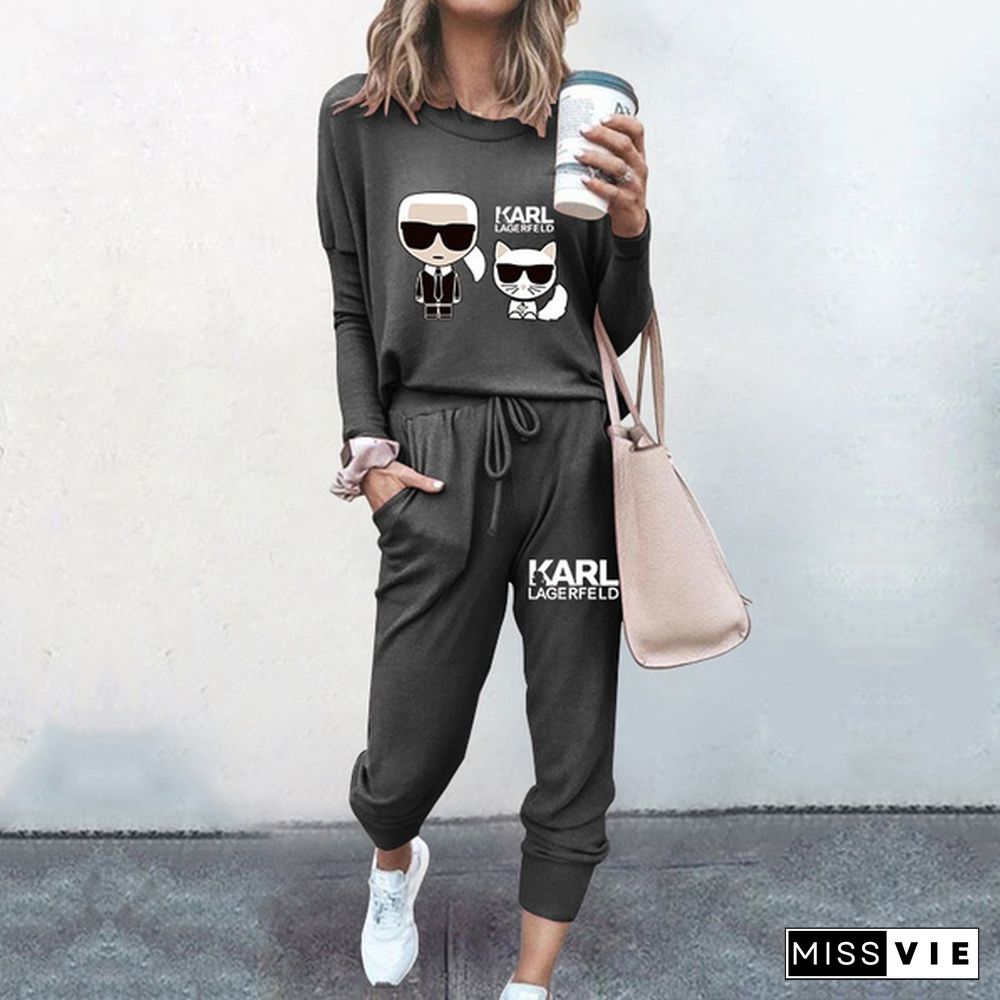 Spring Autumn New Women Fashion Long Sleeved Tracksuit High Quality Pure Color Jogging Sets Tops Pants(7-Colors)