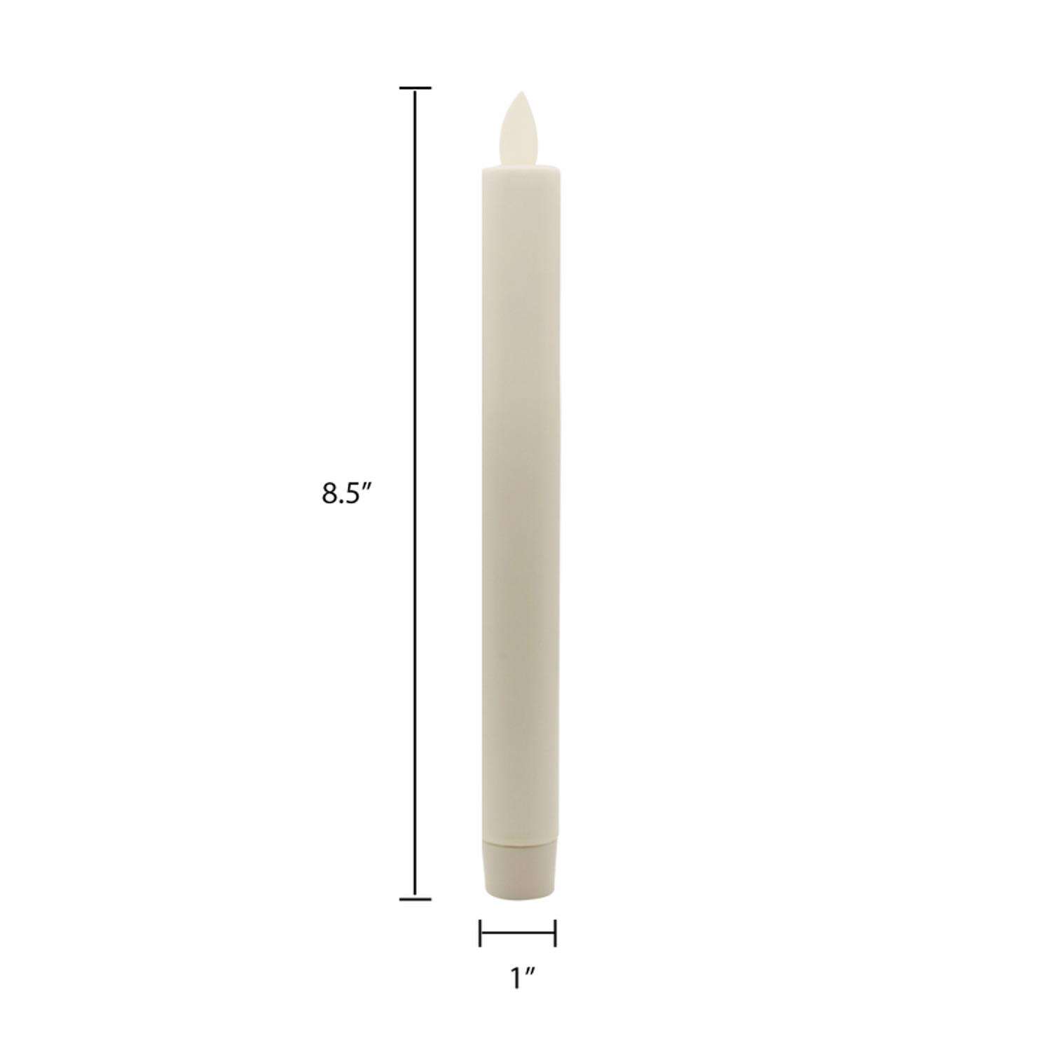 Matchless Darice Ivory Unscented Scent Taper Flameless Flickering Candle 1 oz