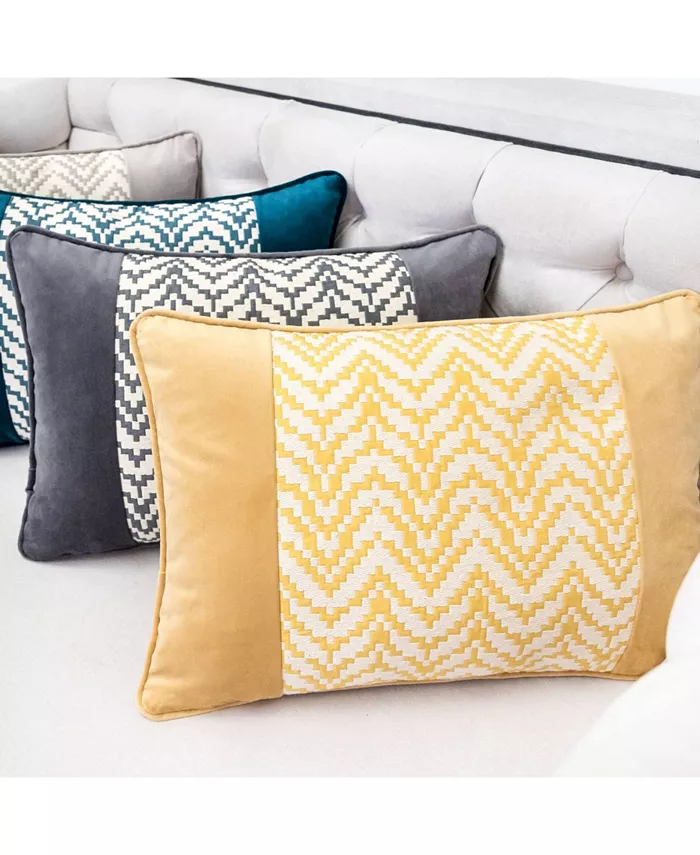 Homey Cozy Hannah Chevron Bow Throw Pillow