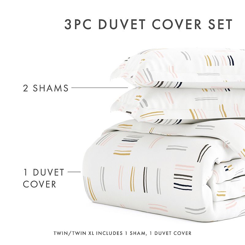 Home Collection Premium Ultra Soft Geo Dash Duvet Cover Set