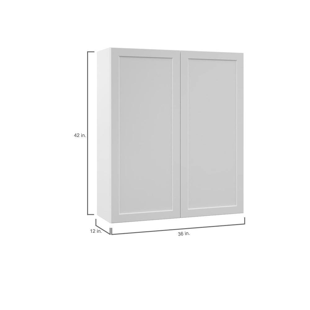 Hampton Bay Designer Series Melvern Assembled 36x42x12 in. Wall Kitchen Cabinet in White W3642-MLWH