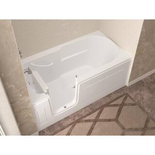 Universal Tubs HD Series 60 in. Left Drain Step-In Walk-In Soaking Bath Tub with Low Entry Threshold in White HDSI3060LWS