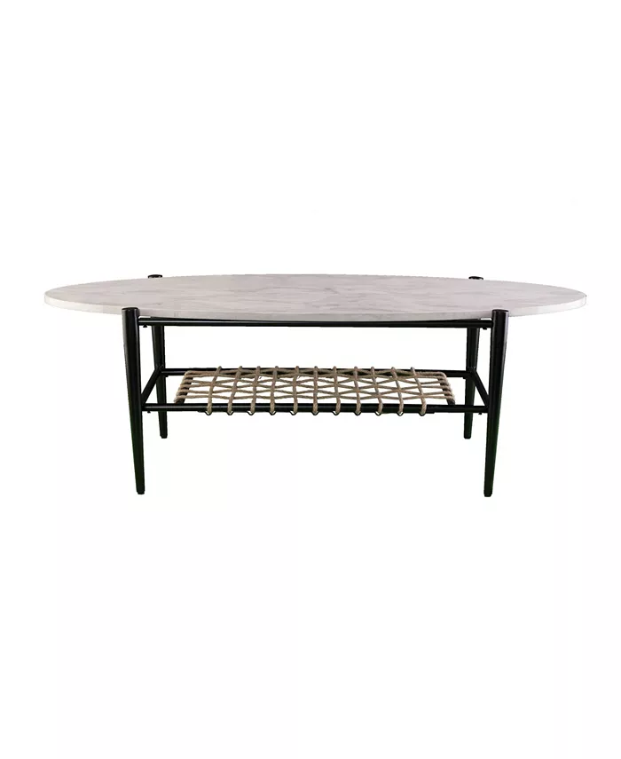 Southern Enterprises Relckin Faux Marble Cocktail Table