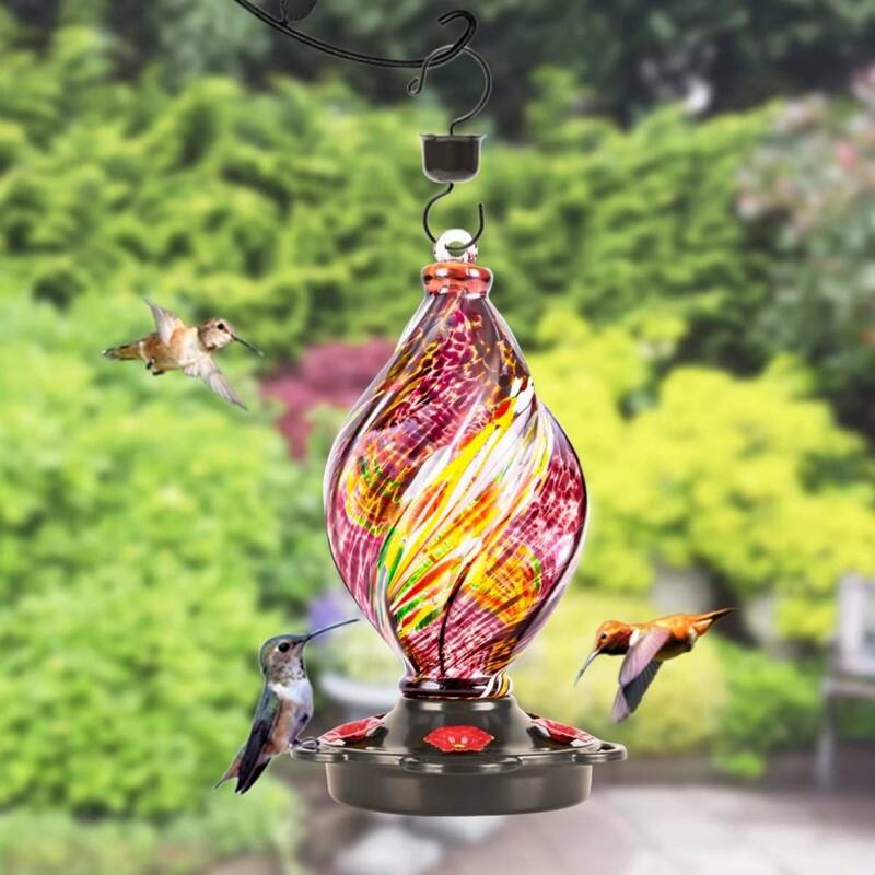 Ice Cream Shaped Spiral Hummingbird Feeder for Outdoors Hanging