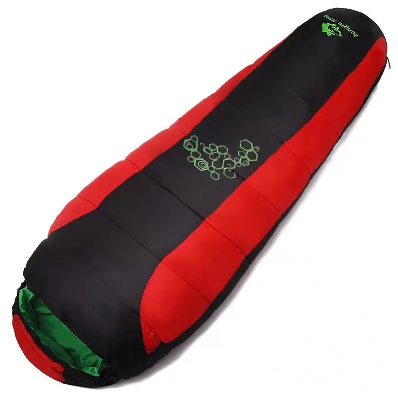 Waterproof and soft outdoor products sleeping bags Four hole cotton winter mummy sleeping bag camping